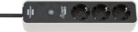 Brennenstuhl Wifi Connect 3-voudige stekkerdoos zwart/wit