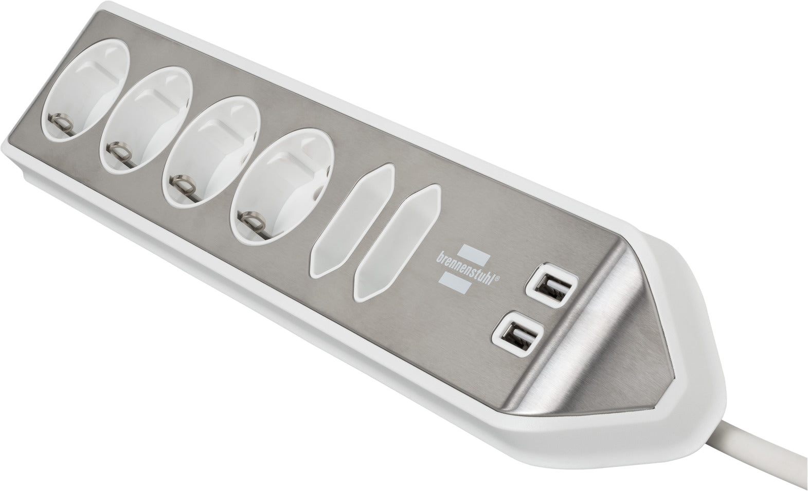 Brennenstuhl Estilo 6-voudige stekkerdoos met USB en 2 meter kabel