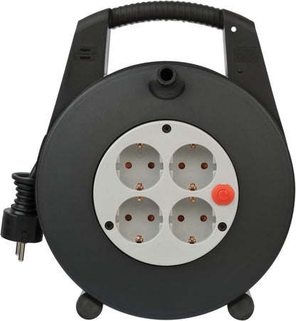 Brennenstuhl Vario Line 4-voudige kabelhaspel 15 meter zwart/lichtgrijs