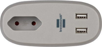 Brennenstuhl Sofa 1-voudig stopcontact met 2 USB-poorten en 3 meter kabel