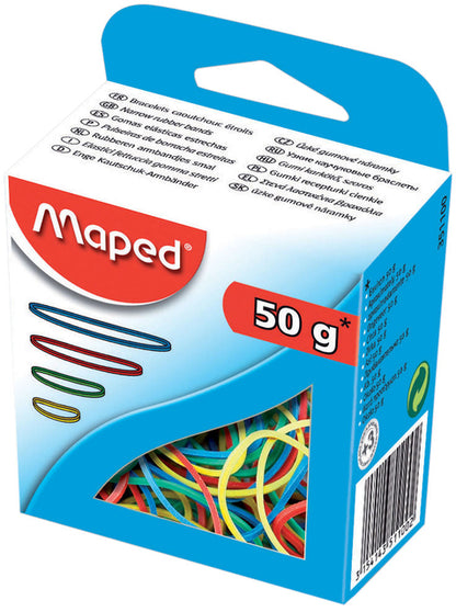 Kleur elastiekjes Maped 50 gram, assorted maten