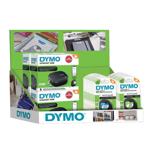 Dymo LetraTag 200B 12mm zwart display