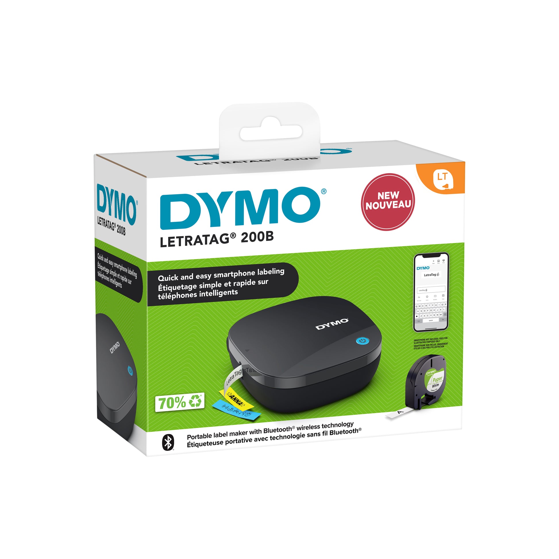 Dymo LetraTag 200B 12mm zwart display - 2
