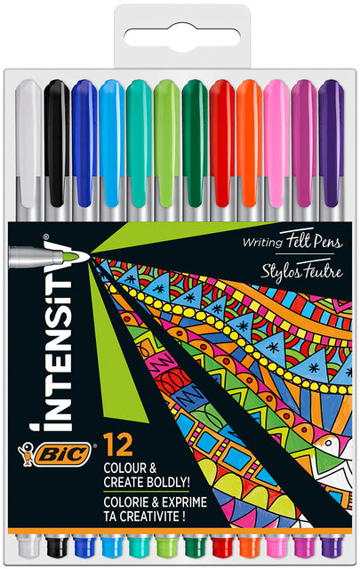BIC Intensity M Viltstiften Assortiment 12 kleuren