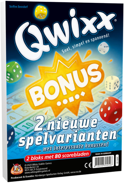 Qwixx Dobbelspel Bonus + 2 Scoreblokken - Uitbreiding voor plezier