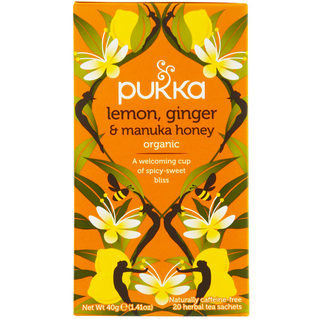 Thee Pukka Lemon Ginger & Manuka Honey 20 zakjes biologisch
