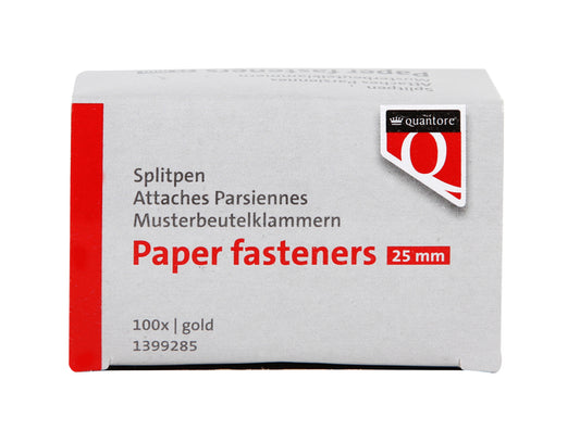 Splitpen Quantore Goudkleurig 25mm, 100 stuks