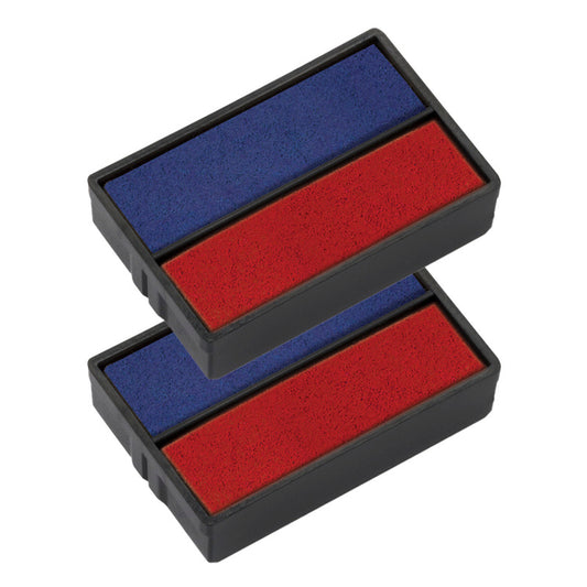 Blauw en rood reserve inktkussen voor Trodat 6/4850 series, 2 stuks
