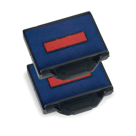 Blauw en rood reserve inktkussen voor Trodat 6/50 series, 2 stuks
