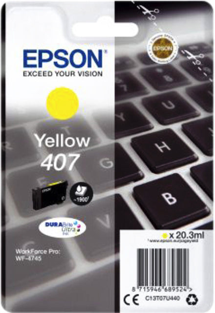 Epson 407 T07U440 Geel Inktcartridge voor Kwalitatieve Afdrukken