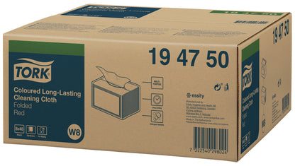 Reinigingsdoek Tork Long-lasting W8 rood 160 vel - 3