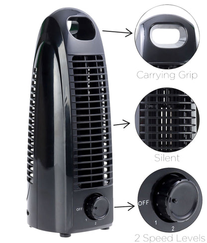 Opus Mini Torenventilator 2, zwart, 100W, 2 snelheden - 4