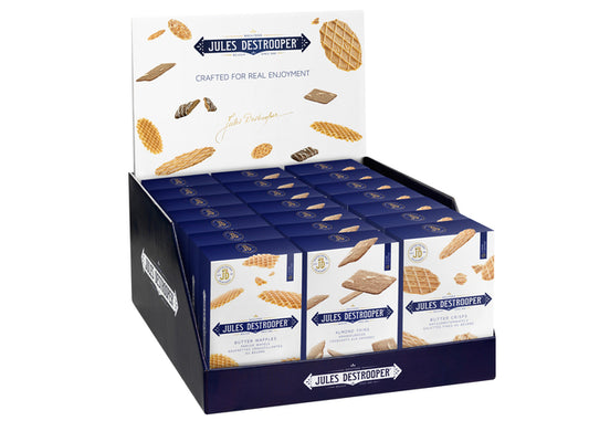 Jules DeStrooper Koekjesdisplay met Natuurboterwafels en Amandelbrood