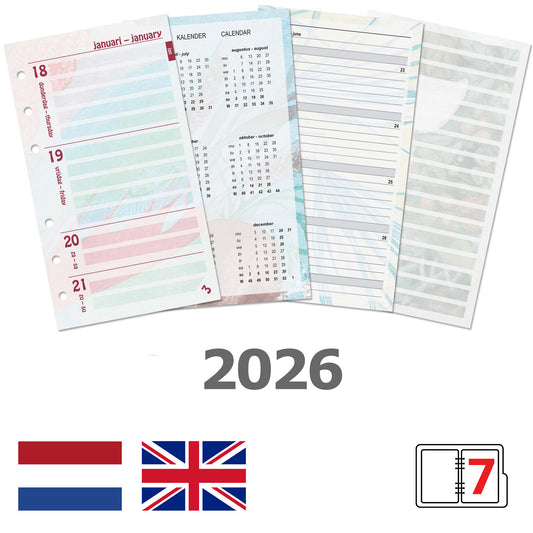 Agendavulling Kalpa Personal Bloemen 7 Dagen/2 Pagina's