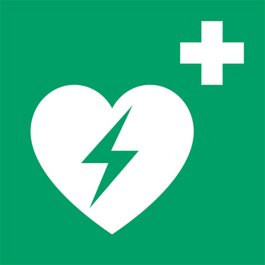 Pictogram AED locatie ISO 7010 Groep-Wwit 300x300 mm