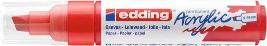 Acrylmarker edding e-5000 breed verkeersrood voor lichte en donkere oppervlakken