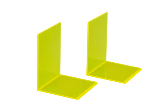 Maul acryl boekensteun neon geel 10x10x13cm