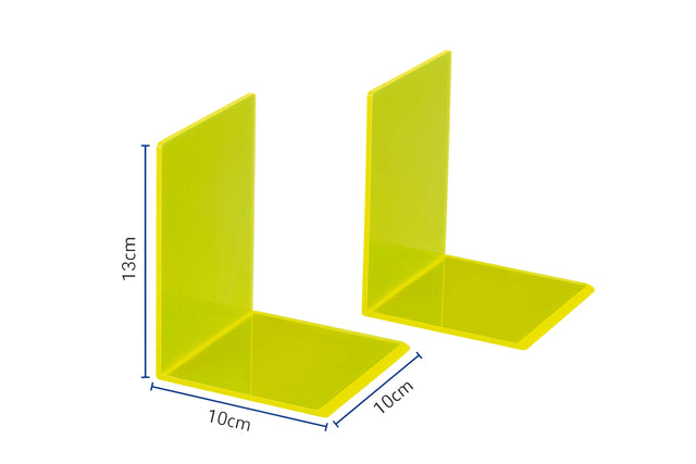 Maul acryl boekensteun neon geel 10x10x13cm - 2
