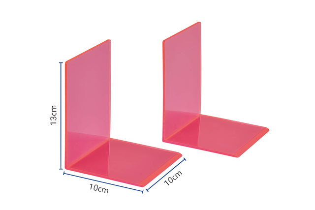 Acryl Boekensteun MAUL, 10x10x13cm, neon rood - 2