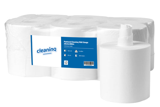 Poetspapier Cleaninq midi 1-laags wit 300 meter
