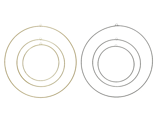 Set van Metalen Cirkelvormen met Hanger in Zwart of Goud