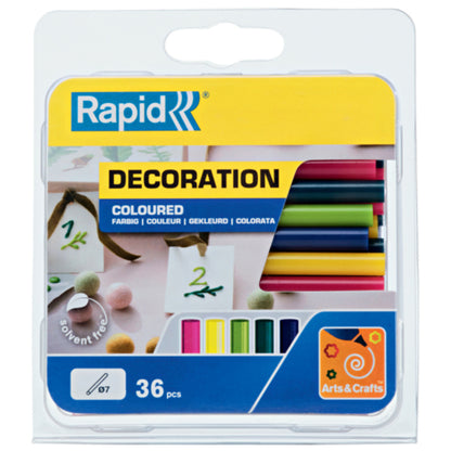 Rapid Lijmpatroon 7mm 36 Sticks, assorti kleuren