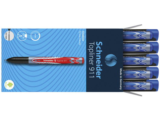 Schneider Topliner 911 Fineliner 0,4mm blauw voor technische tekeningen