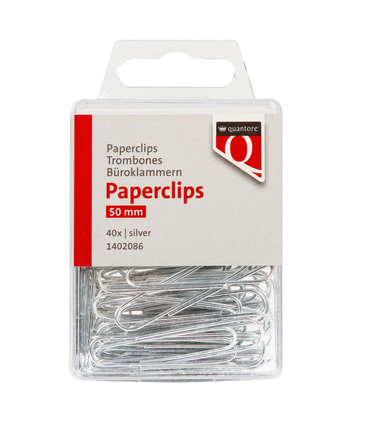 Zilverkleurige paperclip Quantore 50mm rond