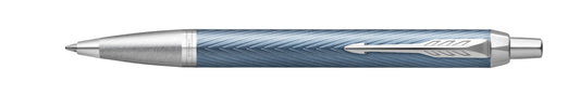 Parker IM Premium Balpen met blauw-grijze lak en chroomafwerking