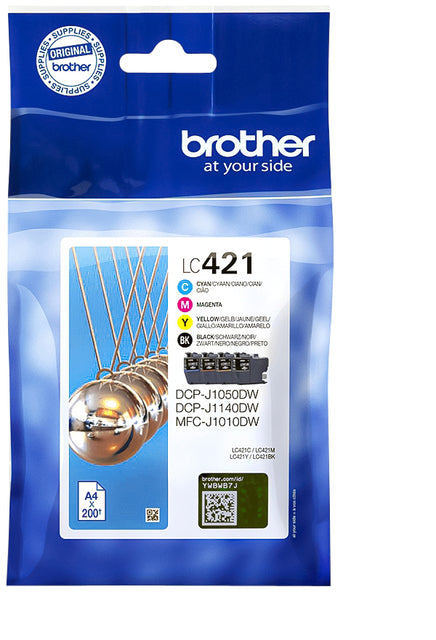 Brother LC-421 Zwarte en Kleurige Inktcartridge Set