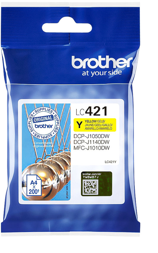 Brother LC-421Y Gele Inktcartridge voor Hoge Capaciteit