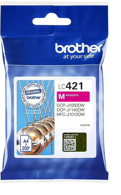 Brother LC-421M Rood Inktcartridge, 200 Pagina’s