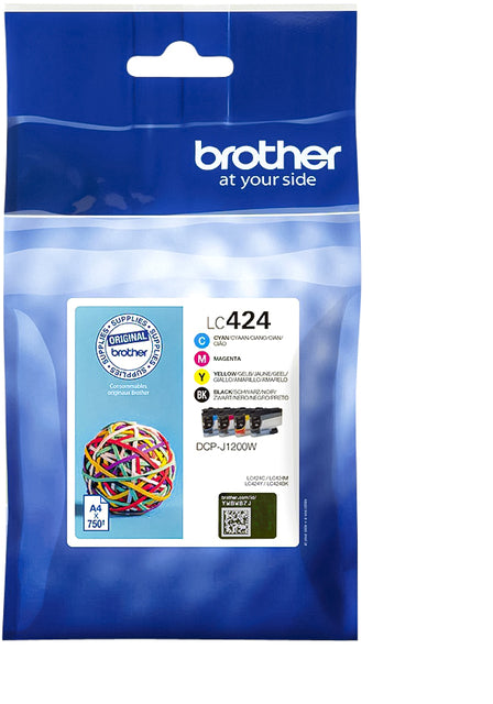 Brother LC-424 Zwart + 3 Kleuren Inktcartridge, 750 Pagina’s