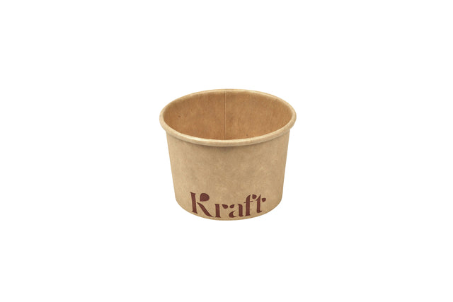 Kraft sauscup IEZZY 60ml met RPET deksel, biologisch afbreekbaar