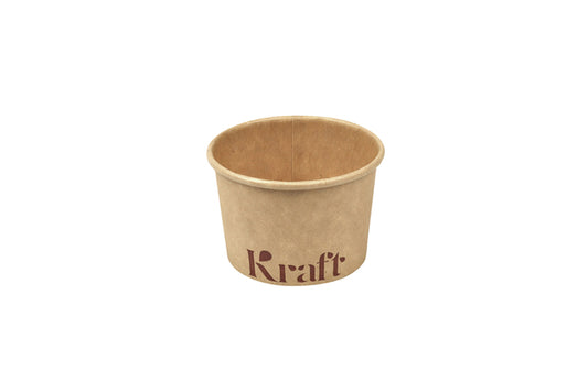 Kraft sauscup IEZZY 60ml met RPET deksel, biologisch afbreekbaar