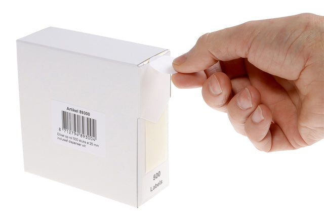 Rillprint 25mm Wit Ronde Etiket op Rol, 500 stuks - 3