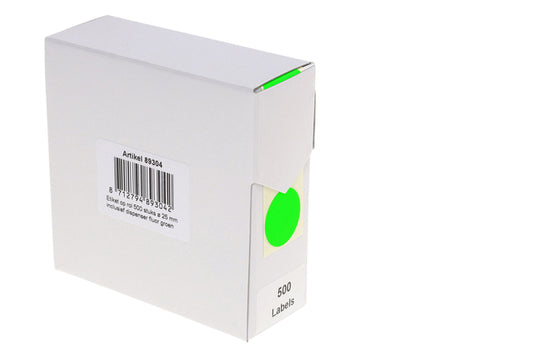 Rillprint 25mm Fluor Groen Op Rol, 500 Stuks