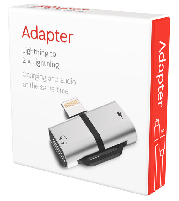 Apple Lightning naar dubbele Lightning splitter in grijs - 2