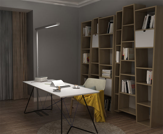 Vloerlamp Unilux Stratus LED grijs met dimmer en indirect licht