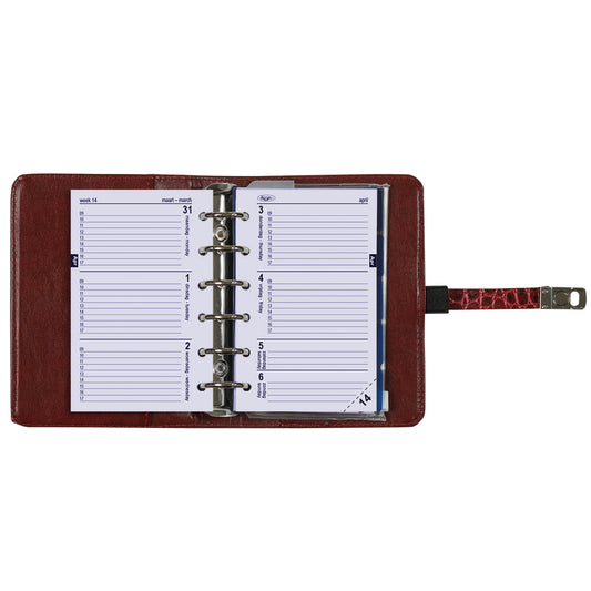 Kalpa Pocket Agenda 2024-2025 crocoprint mulberry