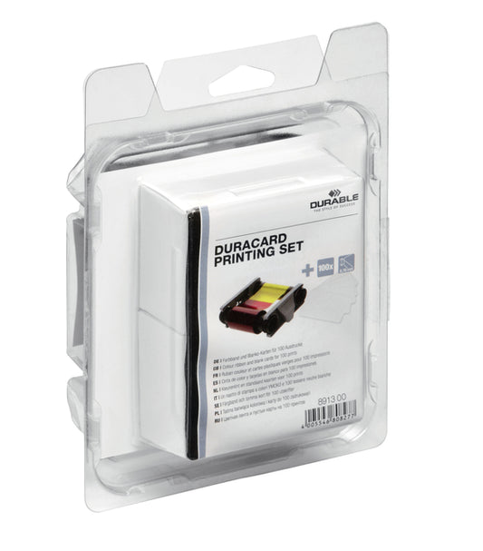 Durable Duracard ID 300 printset met kleurenlint en plastic kaarten
