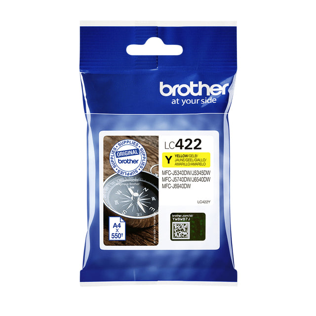 Brother LC-422Y Gele Inktcartridge voor Brother printers