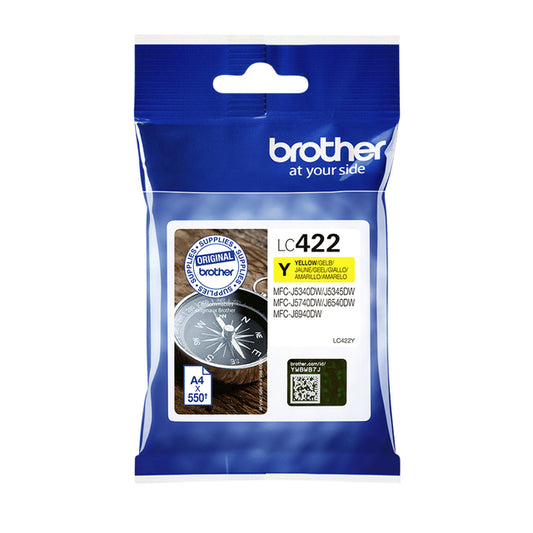 Brother LC-422Y Gele Inktcartridge voor Brother printers