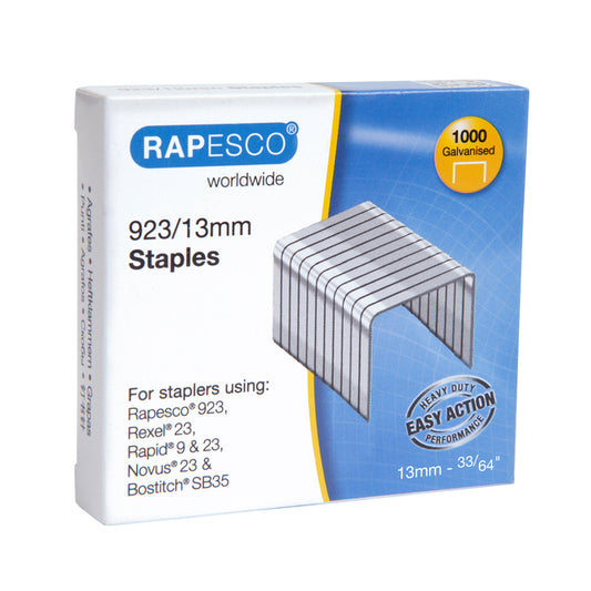 Rapesco 923/13 Gegalvaniseerde Nietjes - 1000 stuks, 13 mm
