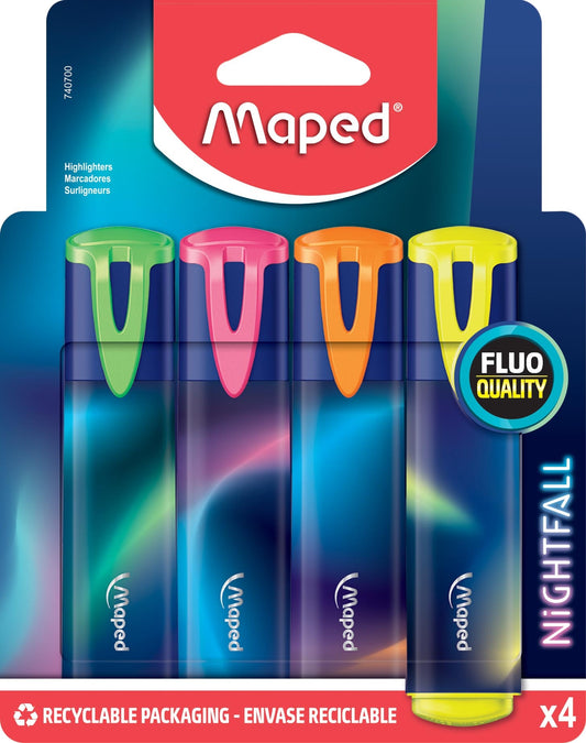 Maped Nightfall Blister 4 heldere Kleuren