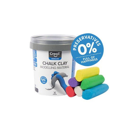 Creall Stoepkrijtklei, 6 Kleuren, 125g per Emmer