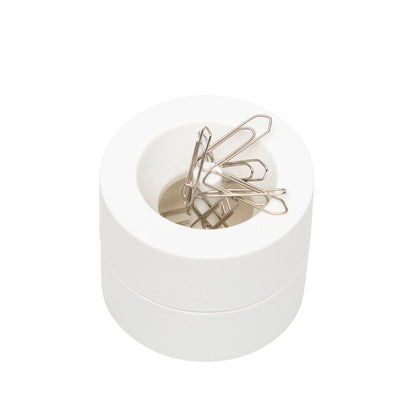 Maulpro witte papercliphouder met magneet en 15 paperclips - 2