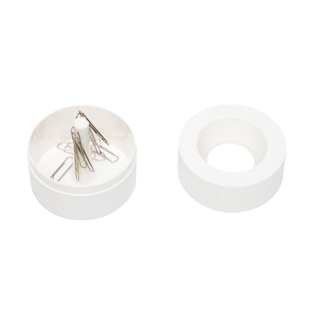 Maulpro witte papercliphouder met magneet en 15 paperclips - 3