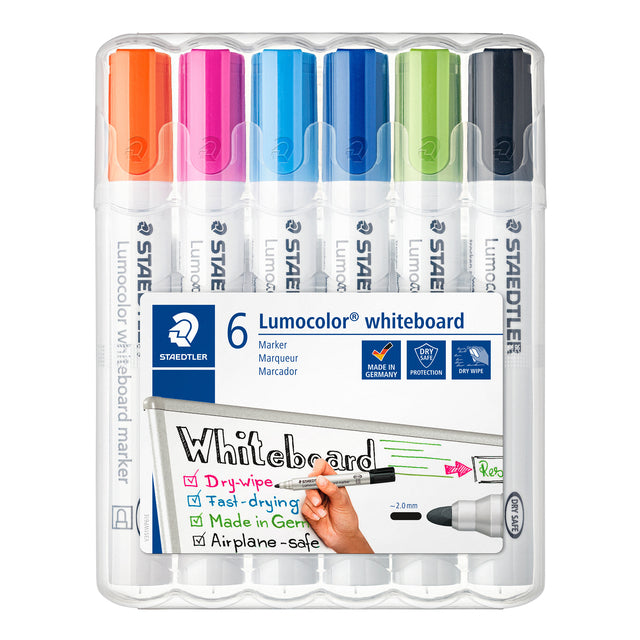 Staedtler Lumo 351 Whiteboard Markers Set 6 Assorti
