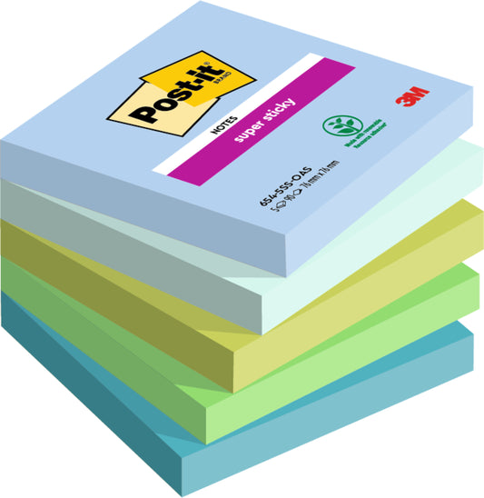 Post-it Super Sticky Notities Oasis 76x76mm, 90 vel